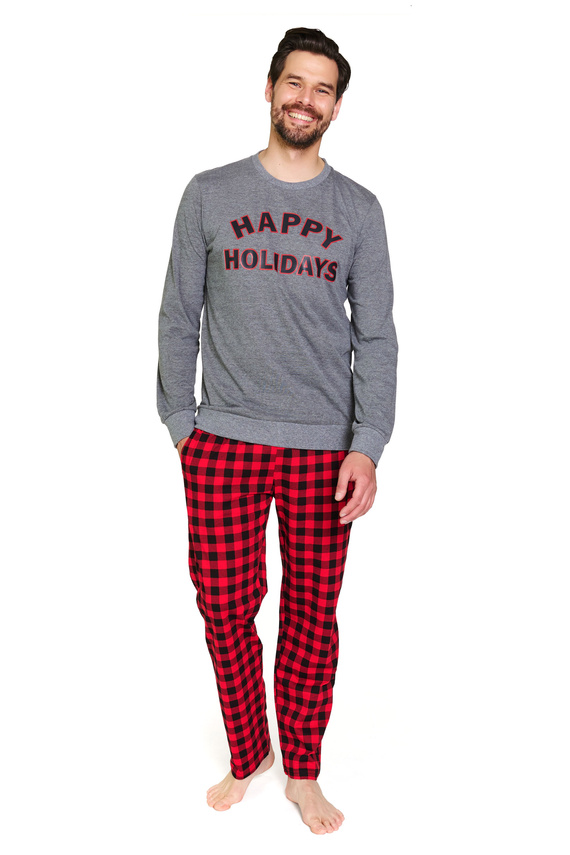 7344 Dunkelgrauer Doctor Nap Herrenpyjama – 100 % Baumwolle