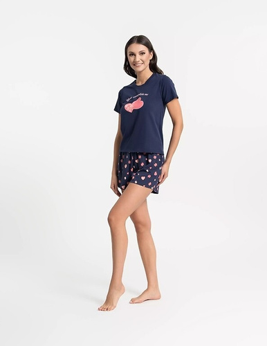 Damenpyjama Moraj PDD3900-020 aus Baumwolle, Kurzarm, Shorts