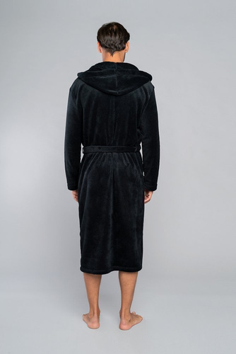Mimas Herrenbademantel mit Kapuze Italian Fashion- graphit