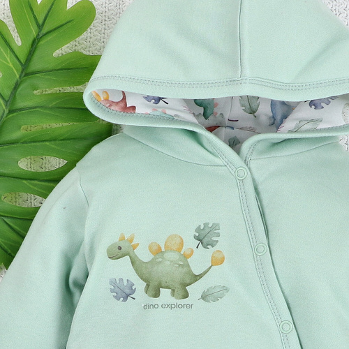 ABN-5578 Dino Explorer Isolierter Baby-Overall aus Nini-Bio-Baumwolle – ökologisch und sicher