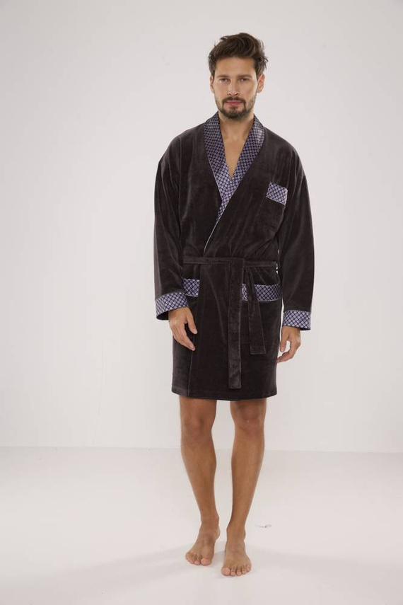 772 Bonjour Herren-Forex-Bademantel - graphit