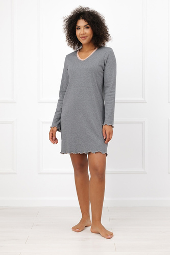 Nachthemd Italian Fashion Jaśmina 100% Baumwolle Spitze Rüsche