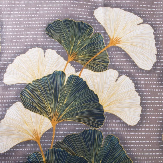 31510/2 Flanell-Bettwäsche Darymex Flanell beige grüne Ginkgoblätter – Set, 100 % Baumwolle, warm und weich