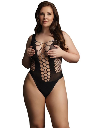 Body DES019 Le Désir Schwarz Body mit Cut-outs und Dekolleté S-L, XL-4XL