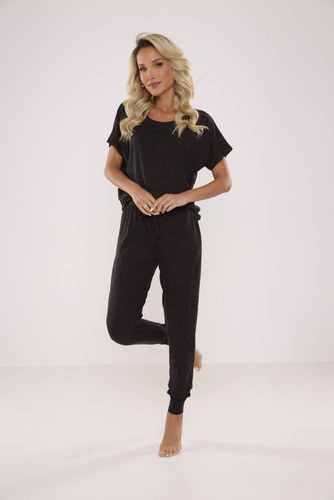 524 Paula Damen Schlafanzug De Lafense - graphit