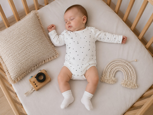 Mamatti BD16226 Babybody aus Baumwolle mit langen Ärmeln und Sternenprint