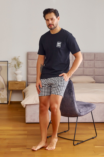 7214 Doctor Nap Herren-Pyjama – schwarz