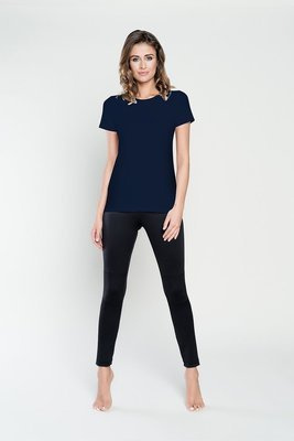 Ibiza Damen Kurzarm-T-Shirt Italian Fashion - navy blau