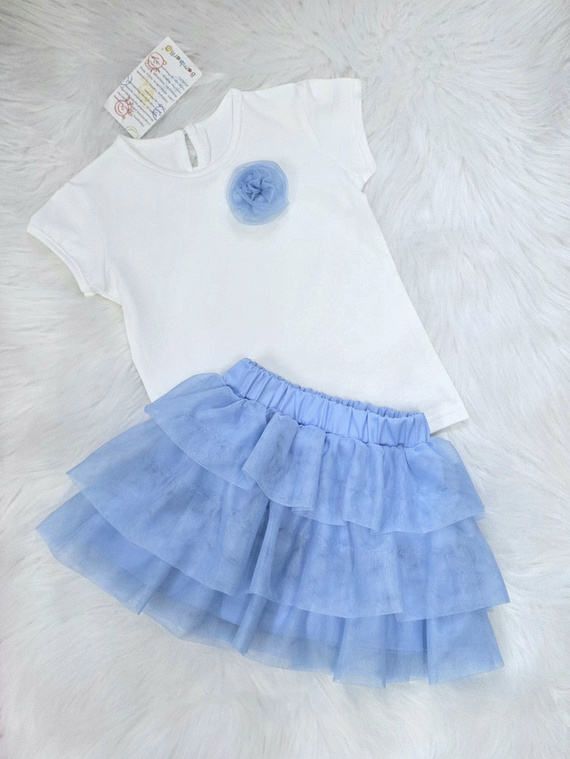 Mädchenbluse Bambarillo creme elegant bequem für Mädchen Alltag blue