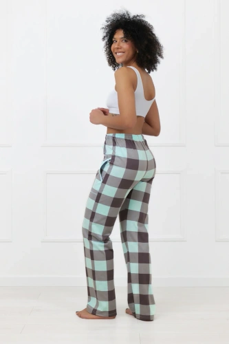Damenhose Sandra Italian Fashion aus Baumwolle, lang, kariert, mit Taschen