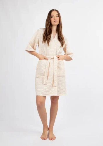 DK-W-01 Damen-Bademantel Dkaren – ecru