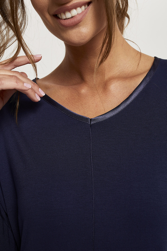 Song Damen Schlafanzug 3/4 Ärmel, 3/4 Hose Italian Fashion - navy blau