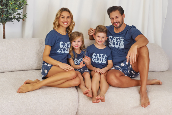 7204 „Cat Club“ Doctor Nap Herren-Pyjama – tiefblau