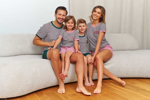Damen Pyjama 7403 Baumwolle gestreift atmungsaktiv bequem