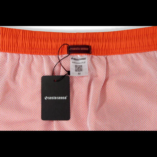 Sesto Senso Herren Badeshorts schnell trocknend Strandshorts mit Taschen orange
