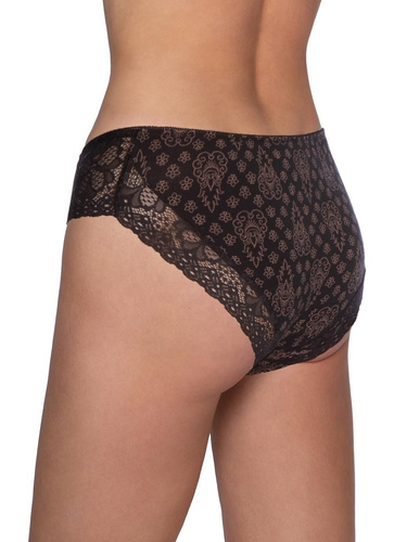Lama L-1606 BI Damen Baumwoll-Bikini-Slip mit Spitze Schwarz 2er-Pack