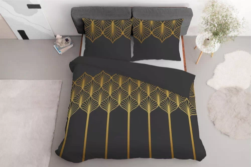 5225 A Satinbettwäsche mit geometrischem Motiv Detexpol schwarz