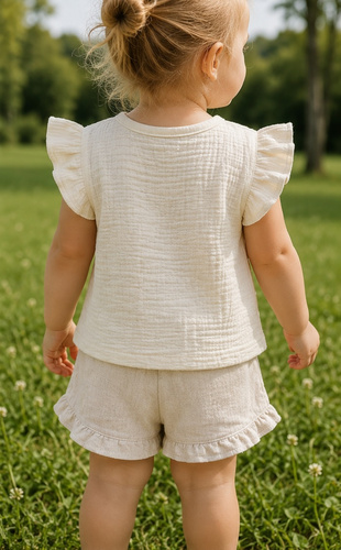 Mamatti BL50103 Musselin Kinderbluse leicht & luftig aus Baumwolle Sommer