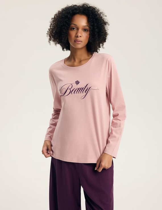Damen-Pyjama Henderson 45443 Galla Rosa 100% Baumwolle Langarm