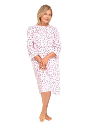 Nachthemd Martel Bogna II 204 31– Baumwoll-Nachthemd mit langen Ärmeln, Knopfleiste, ideal als Geschenk für die Oma