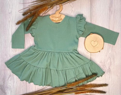 Mamatti SP505 Mädchenkleid mit Flügelärmeln 97% Baumwolle