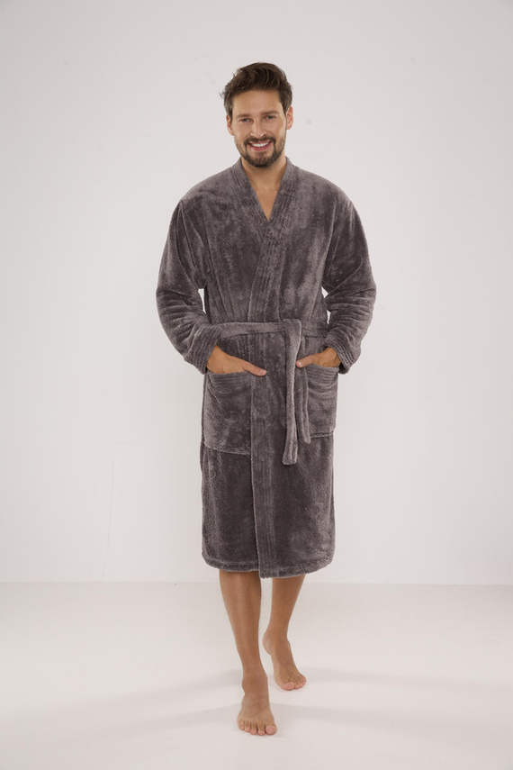 391 Hugo Herren Bademantel De lafense - grau