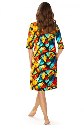 86678 Vitrage Möwen-Nachthemd, bunter Druck