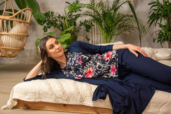 676 Soled Ladies' Pyjamas Forex - marineblau