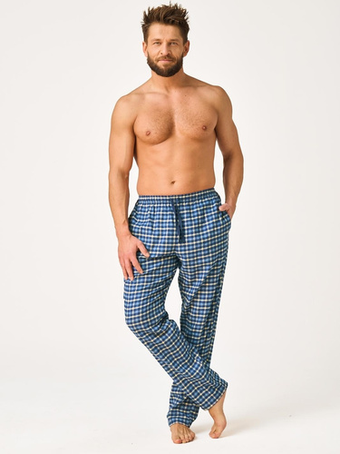 Herren-Pyjamahose Key MHT 404 Jeans Flanell 100% Baumwolle