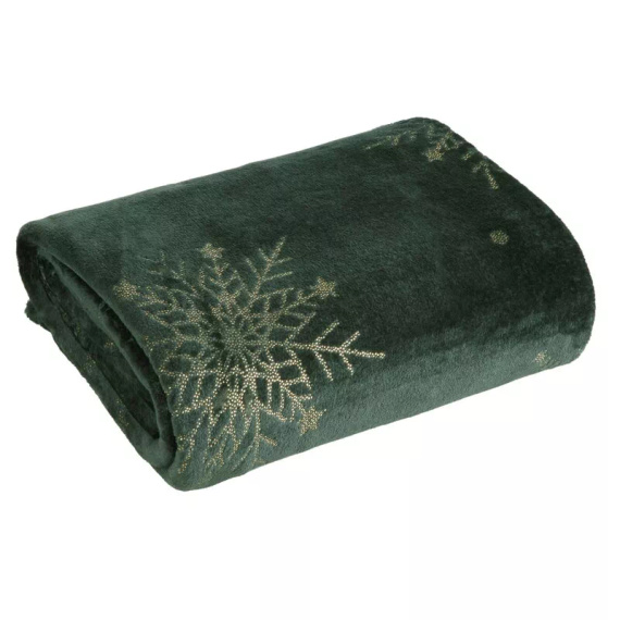 Eurofirany Weihnachtsdecke grün – weicher Mikrofaser-Überwurf, 240 g/m²
