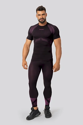 Brubeck Breeze 2.0 Herren Thermoshirt Nilit Breeze Kurzarm Schwarz/Lila