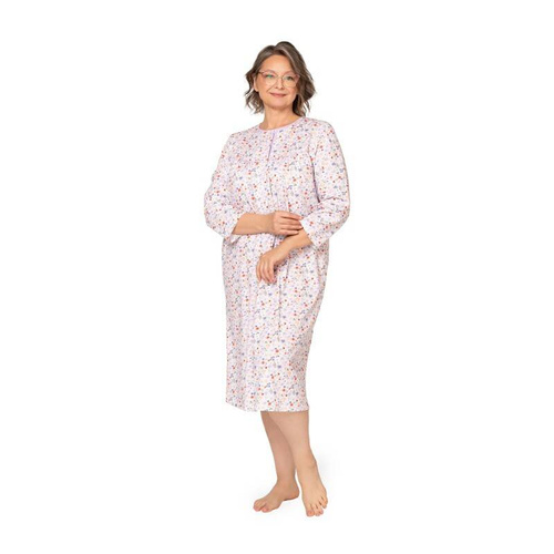 204 Bogna II Martel Nachthemd mit Reißverschluss – Weiß-Lila 25