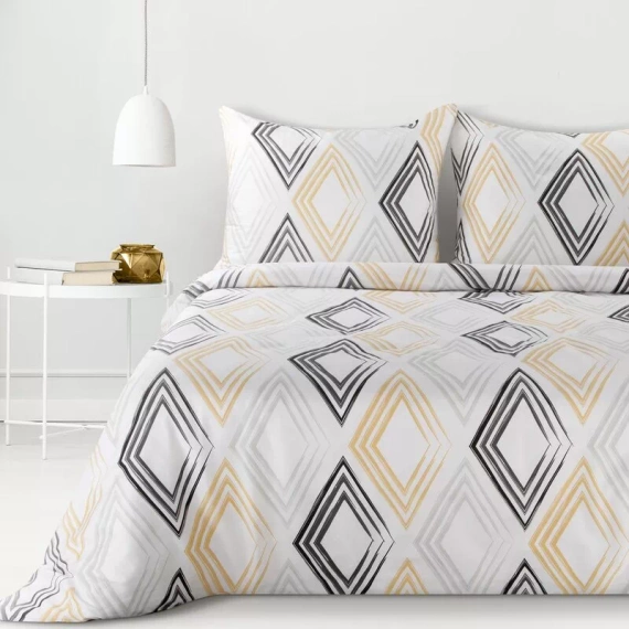 Frühling 35 Geometrie Satinbettwäsche Eurovorhänge weiß/gelb