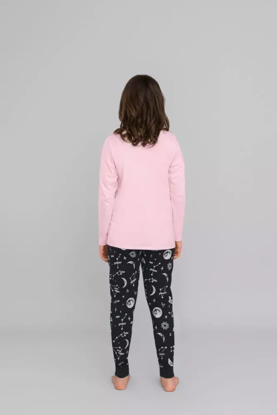 Umbra Mädchen Schlafanzug, langarm und Hose Italian Fashion- lachs/print