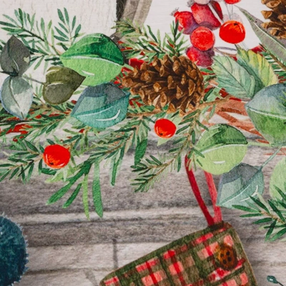 Weihnachtsbettwäsche Elsa Eurofirany beige 100% Baumwolle mit Reißverschluss