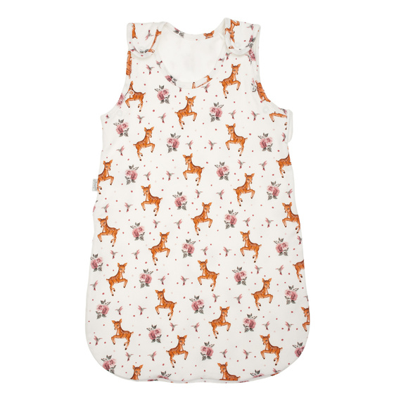 216043 Lala Nicol Babyschlafsack – 100 % Baumwolle, Hirsch- und Vogelmuster