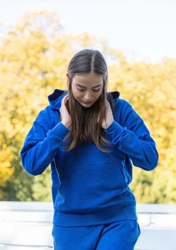 DK-K-B8 Dkaren Damen-Trainingsanzug-Set – blau