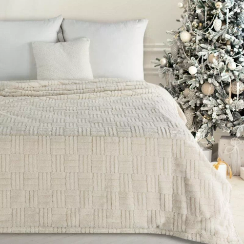 Blink 3 Eurofirany Weihnachtsdecke, Creme und Gold