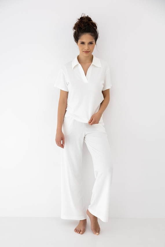 Sensis Zuri ecru Damenpyjama – Baumwolle & Modal Set