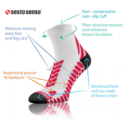 Sportsocken Sesto Senso Sportsocken weiß-rosa