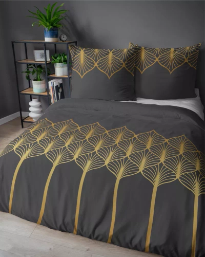 5225 A Satinbettwäsche mit geometrischem Motiv Detexpol schwarz