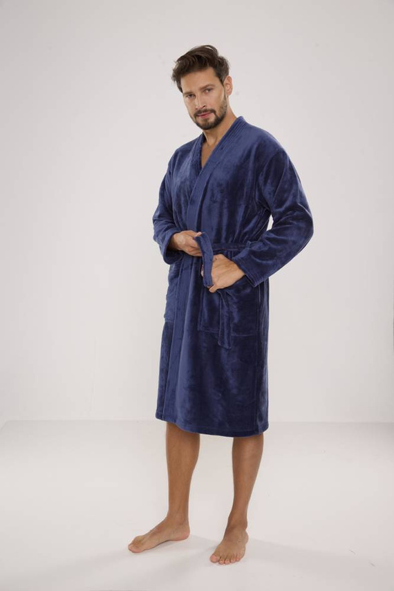 391 Hugo Herren Bademantel De lafense - Denim