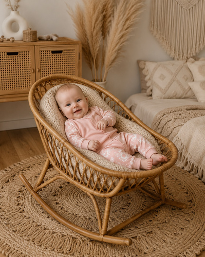 Babykaftan Mamatti KA16310 aus rosa Baumwolle mit Druckknöpfen
