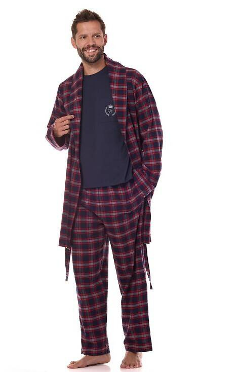 2473 Ben Herren-Flanellpyjama L&L – Marineblau