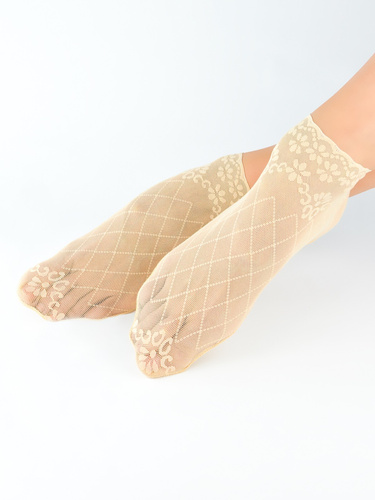 Damen Spitzen Socken SN034 Noviti Baumwollsohle Komfort