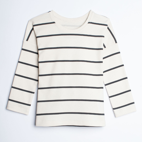 Nicol Olo 222139 Jungenbluse 100% Baumwolle mit graphitfarbenen Streifen