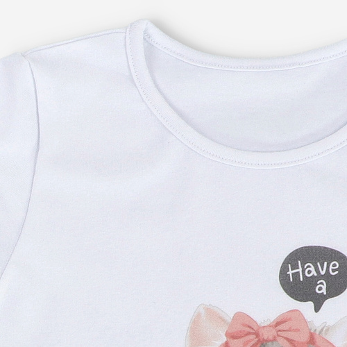 KAR-4008/BIA Mädchen-T-Shirt mit kurzen Ärmeln Lagarto Verde weiß