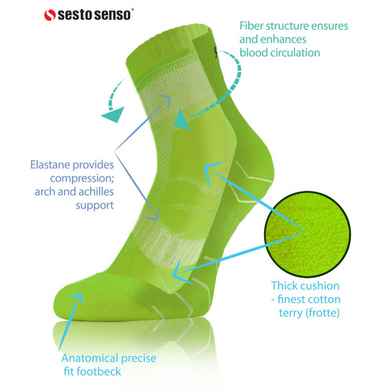 Socken Amz Universal Frottee-Sportsocken Sesto Senso grün