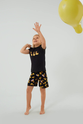 Anatre Italian Fashion Mädchen Schlafanzug - schwarz/print 