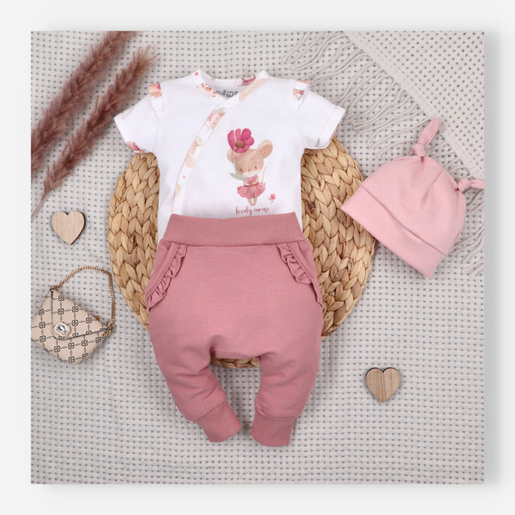 Baby Body Nini Little Mouse Bio-Baumwolle Wickelbody Kurzarm hautfreundlich